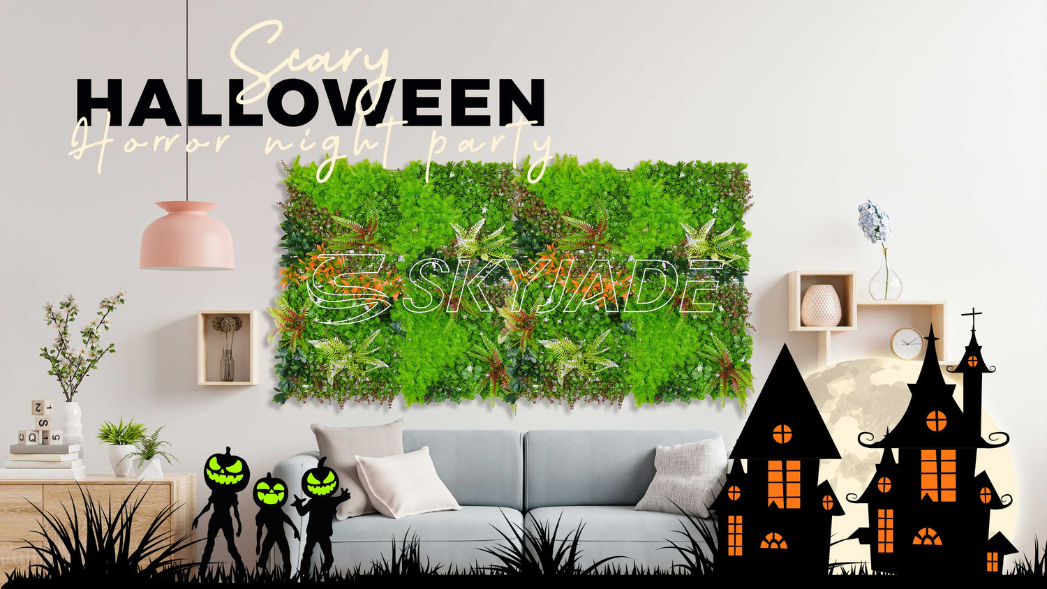 Elevate Your Halloween Décor with a Stunning Artificial Plant Wall