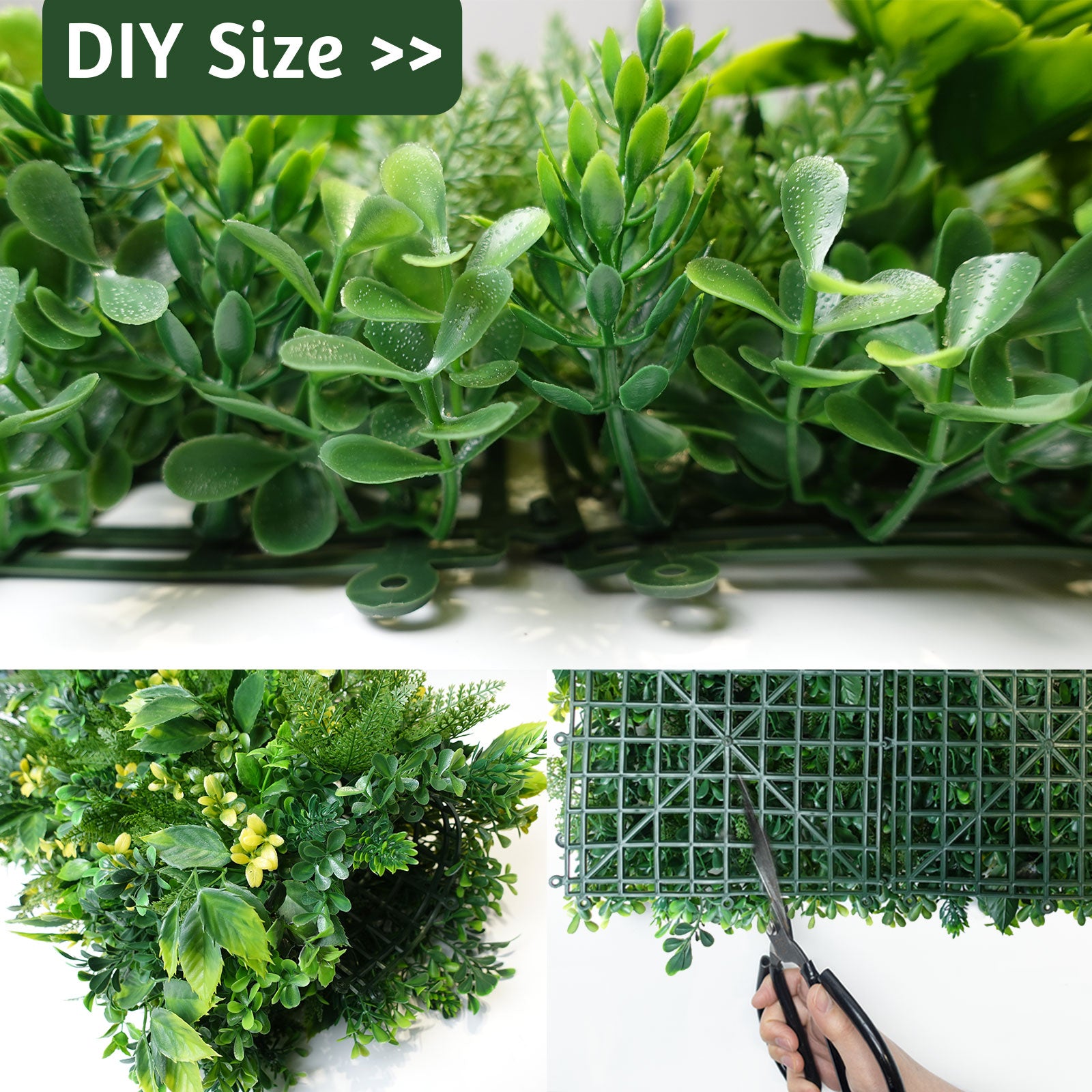 20*20 inch/50*50 cm - Artificial Mixed Greenery Hedge Panel - UV Resistant