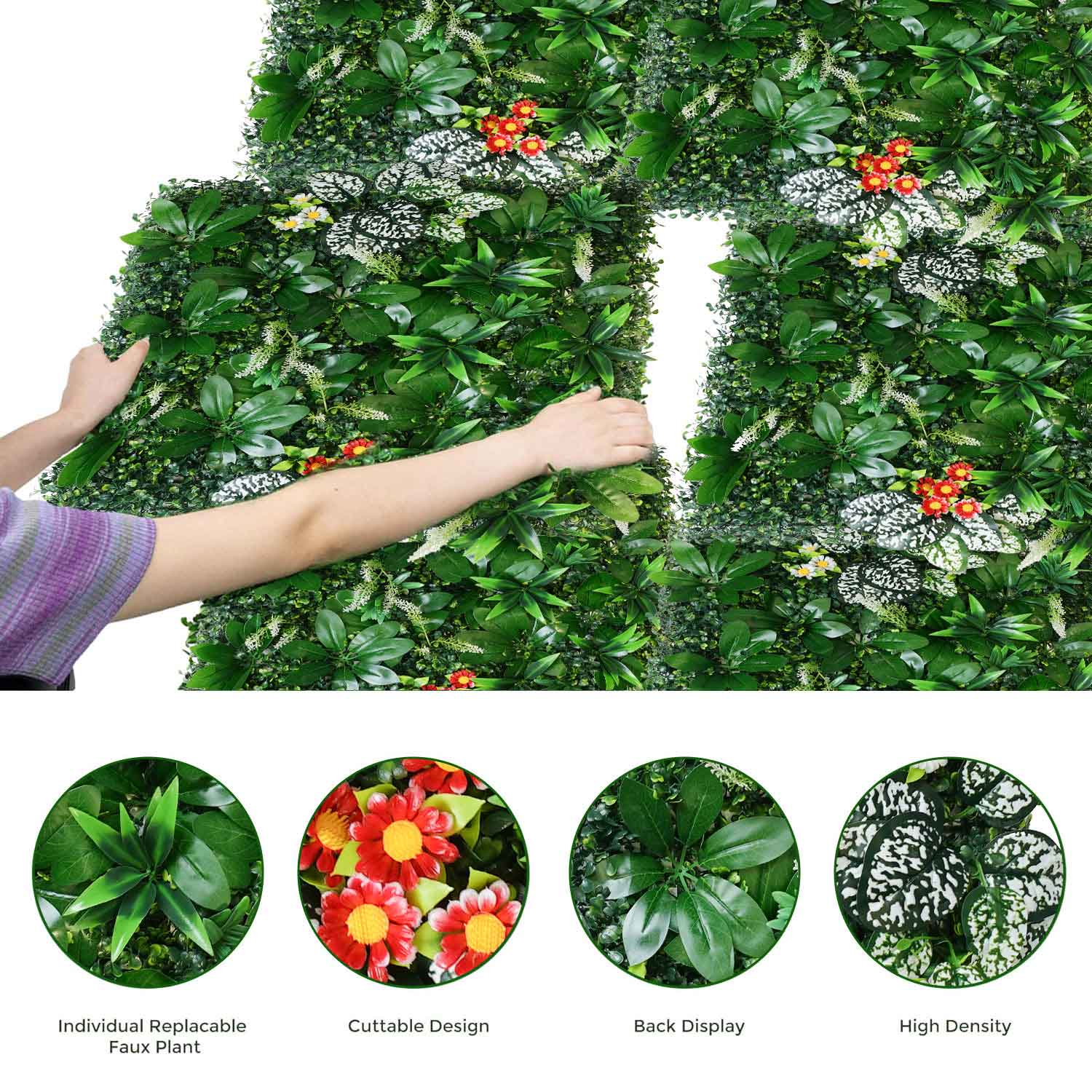 20*20 inch/50*50 cm - Artificial Greenery - UV Resistant