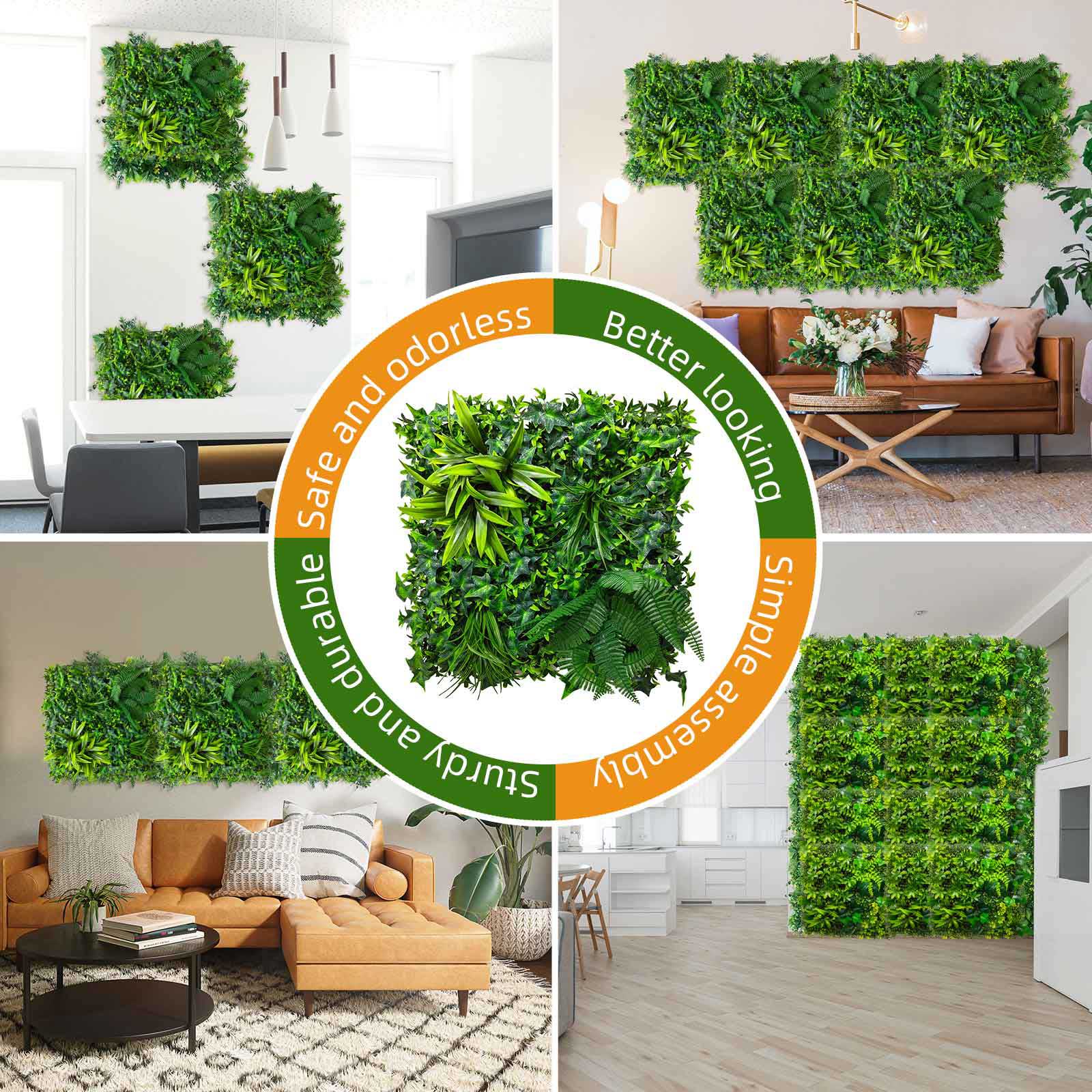 20*20 inch/50*50 cm - Green Oasis with Beautiful Artificial Plant Walls  - UV Resistant