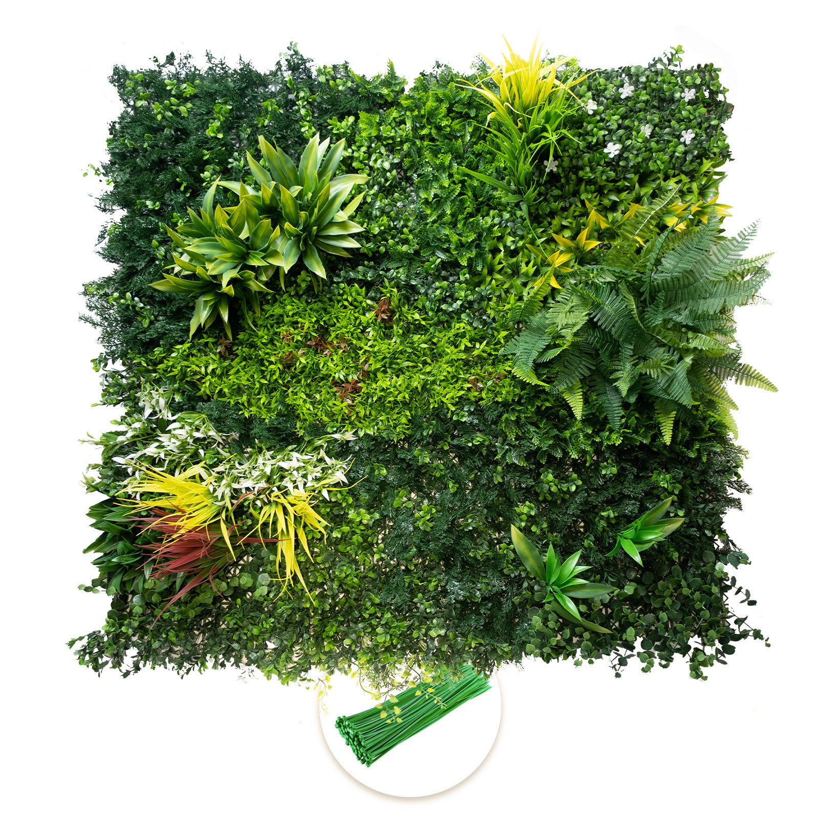 40*40 inch/100*100 cm - Grand Artificial Mixed Greenery Panel - UV Resistant