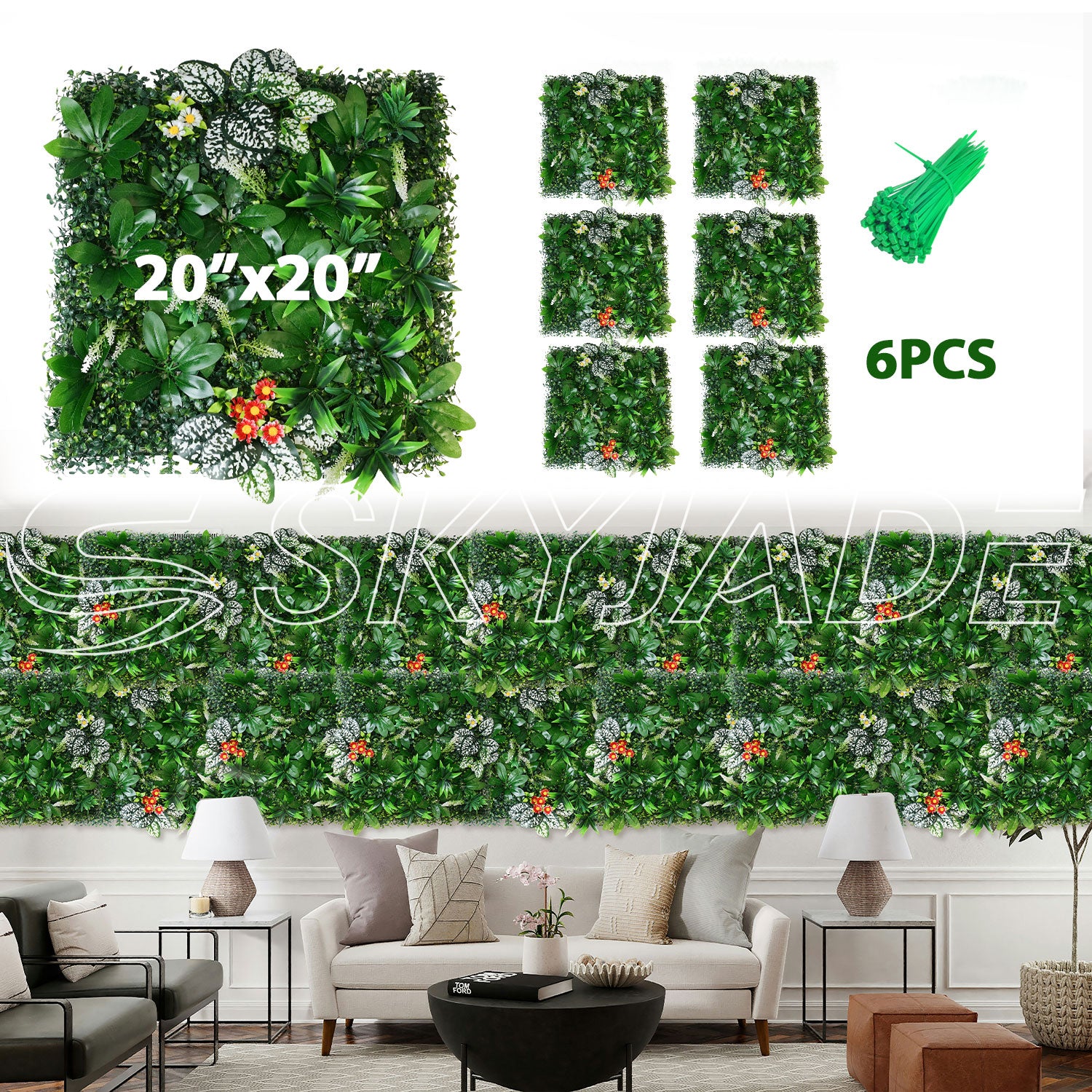 20*20 inch/50*50 cm - Stunning Faux Plant Walls - UV Resistant