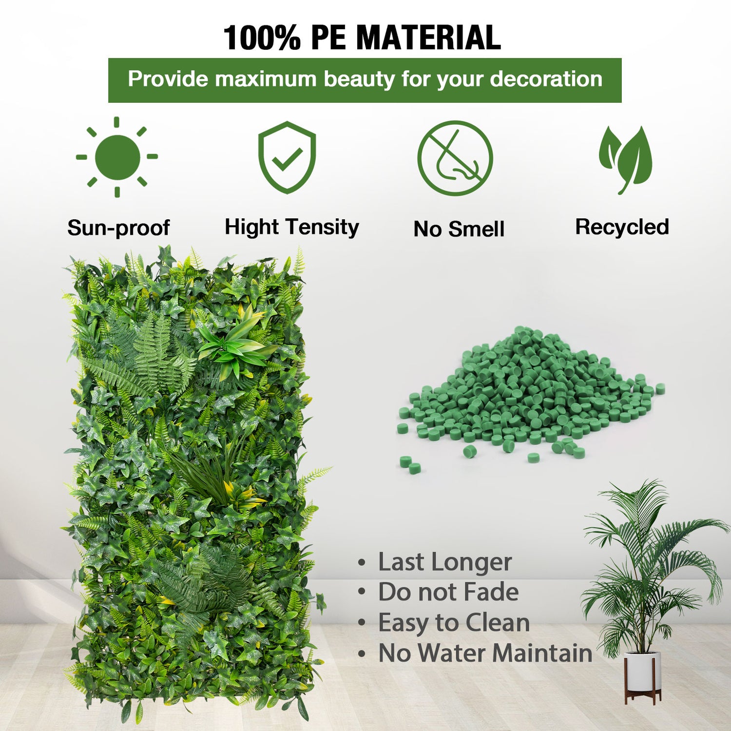 20*40 inch/50*100 cm - Tall Artificial Fern and Ivy Panel - UV Resistant