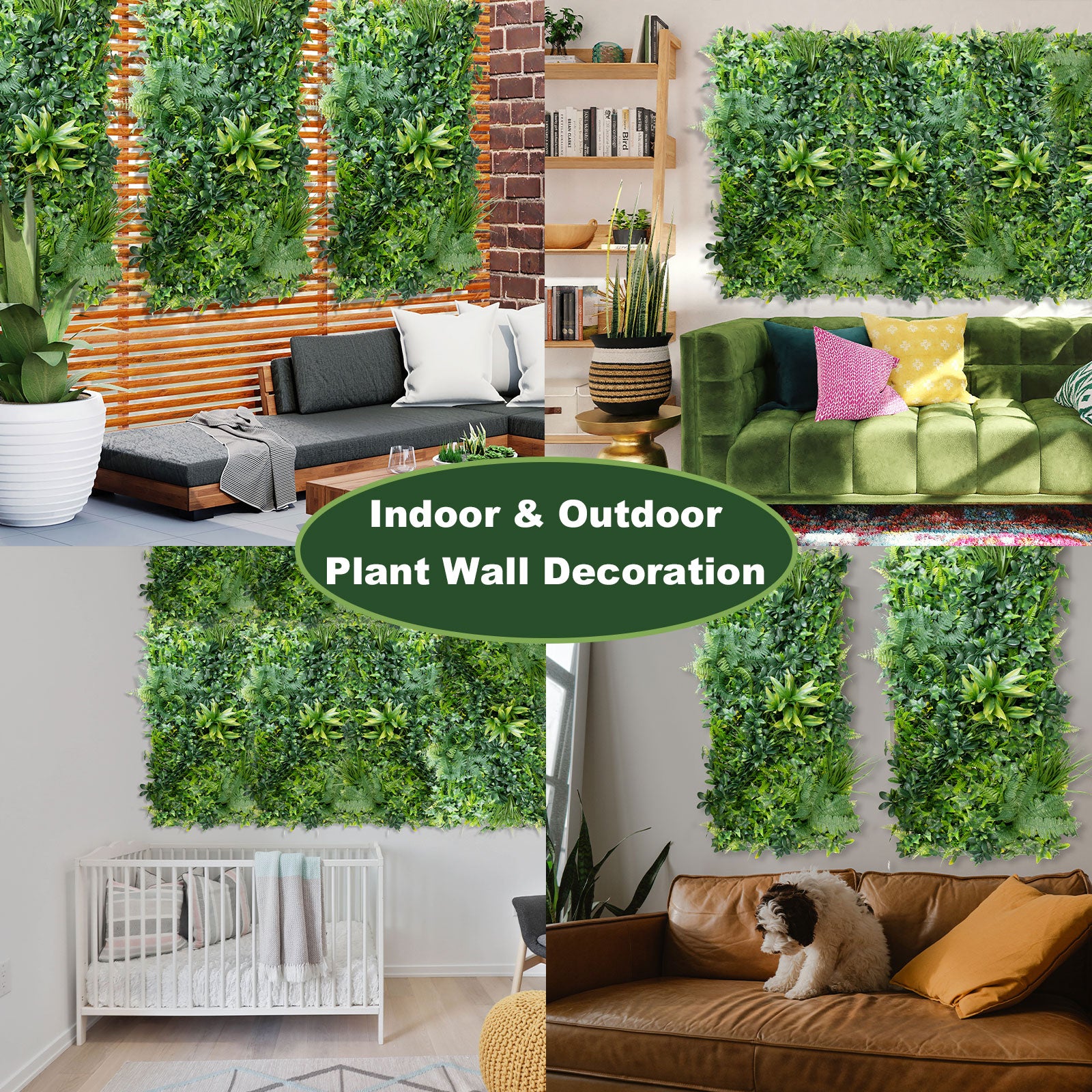 20*40 inch/50x100 cm - Tall Artificial Greenery Panel - UV Resistant