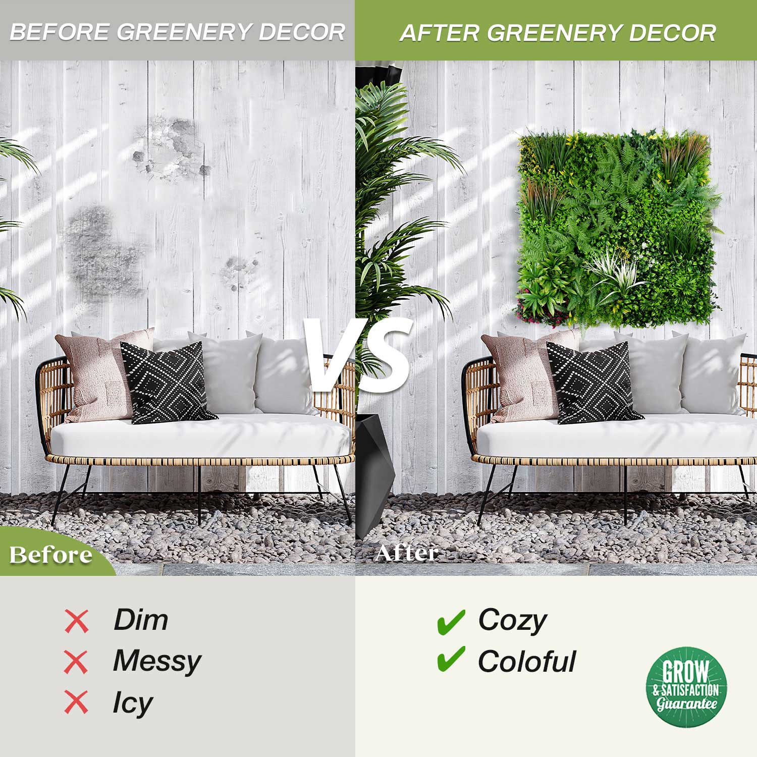 40*40 inch/100*100 cm - High-Quality Artificial Greenery - UV Resistant