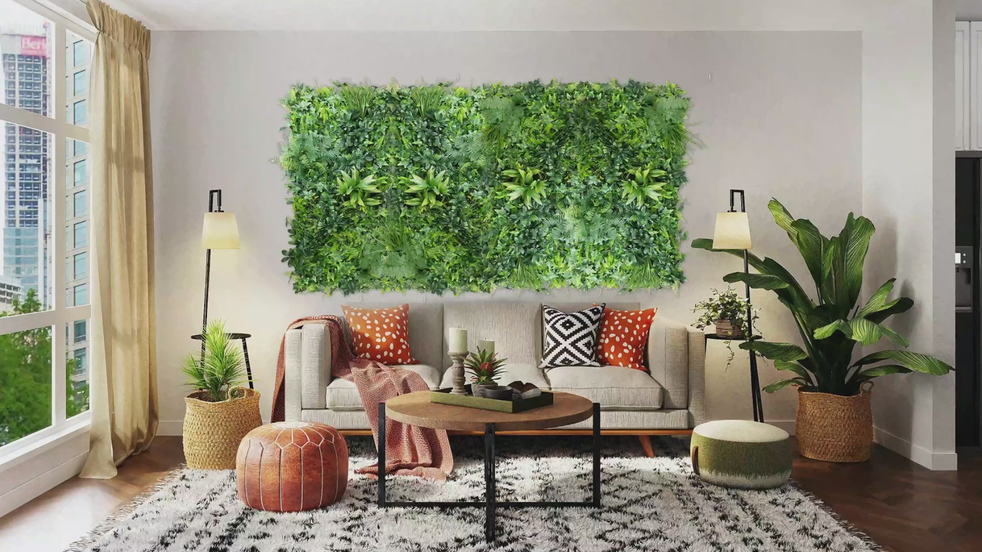 20*40 inch/50x100 cm - Tall Artificial Greenery Panel - UV Resistant